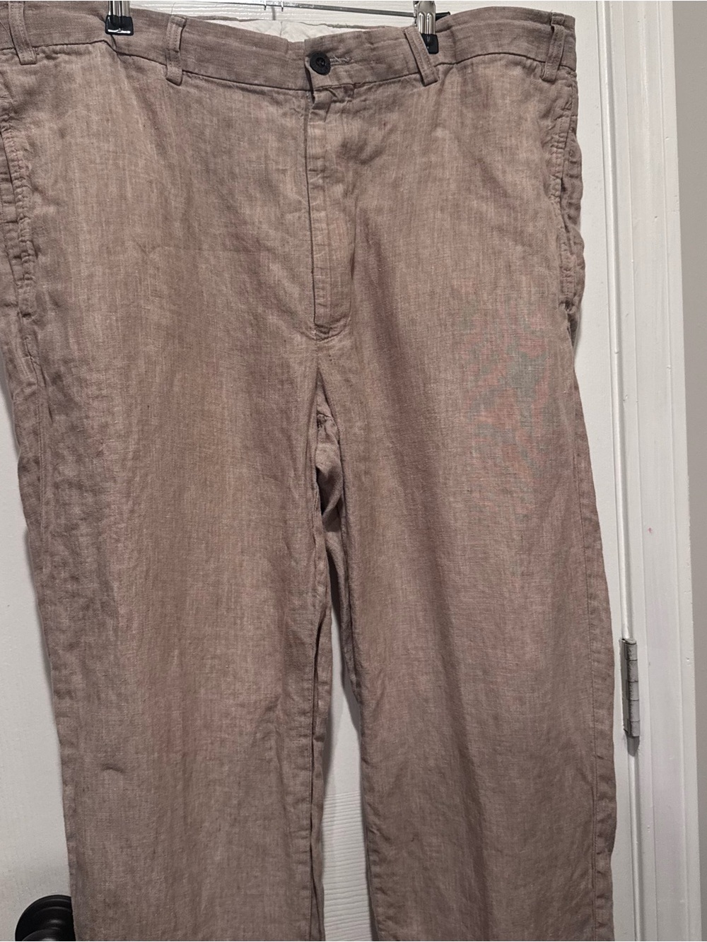 Orvis 100% Linen Pants 40W Tan Relaxed Fit Lightweight Casual Beach Resort
